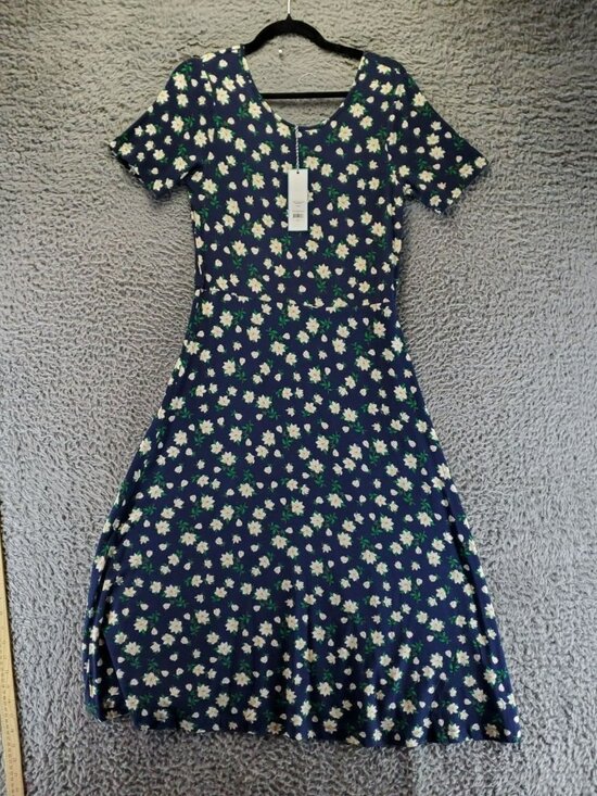 Draper James Dresses & Skirts - Draper James Dress Womens Small Blue Tammy T-Shirt Magnolia Floral Print Stretch